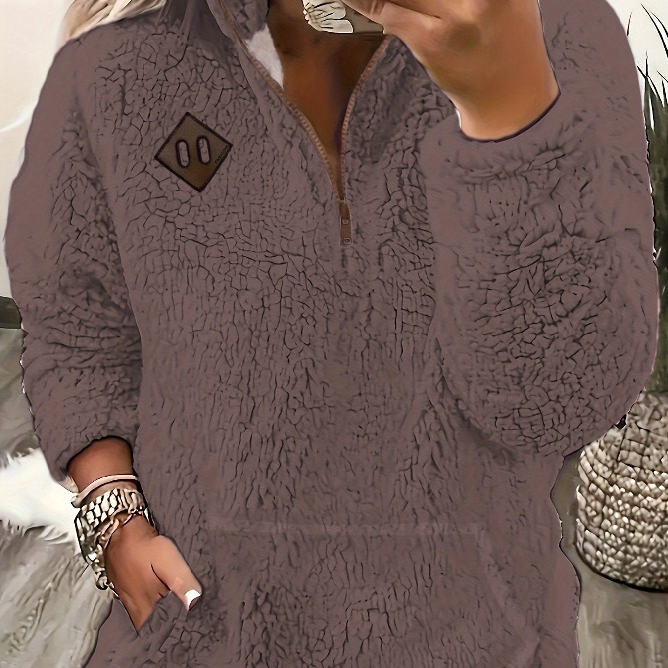 Haut sweat-shirt à la mode et élégant avec fermeture éclair et petit col montant — 18