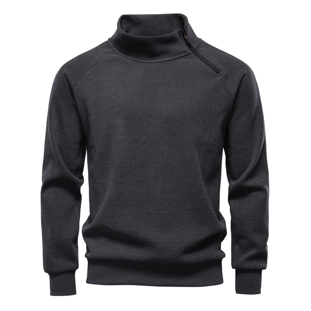 Pull pour hommes avec col montant et fermeture éclair pratique — 7