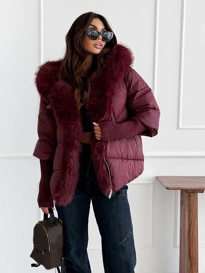 Manteau d'hiver élégant pour femmes, épais et chaud, style ample avec fermeture éclair, pour automne et hiver — 2