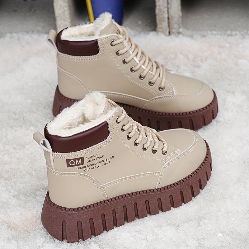 Bottes Montantes Hiver pour Femmes avec Doublure, Semelle Épaisse, Baskets Confortables et Décontractées, Chaussures pour Femmes — 3