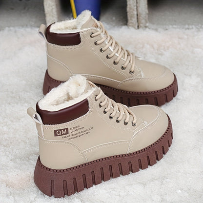 Bottes Montantes Hiver pour Femmes avec Doublure, Semelle Épaisse, Baskets Confortables et Décontractées, Chaussures pour Femmes — 3