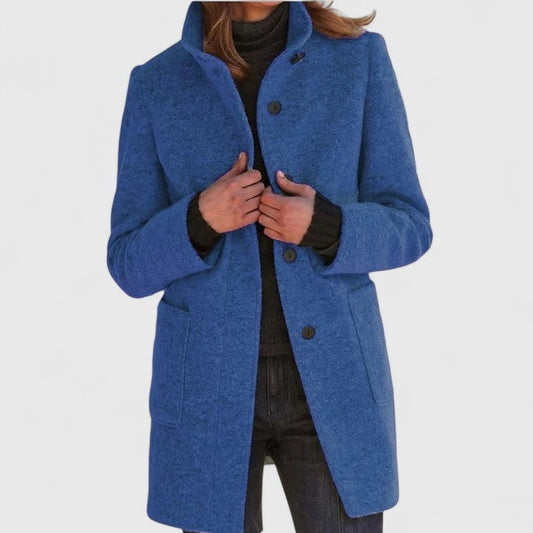 Camille | Manteau Mi-Long Cintré à Col Chemise pour Femme