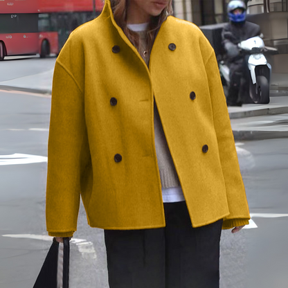 Rose | Manteau Caban Court à Boutonnage Croisé pour Femme