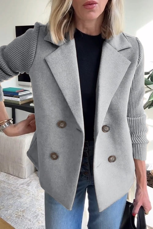 Sashia | Blazer Décontracté à Manches Côtelées et Boutons pour Femme