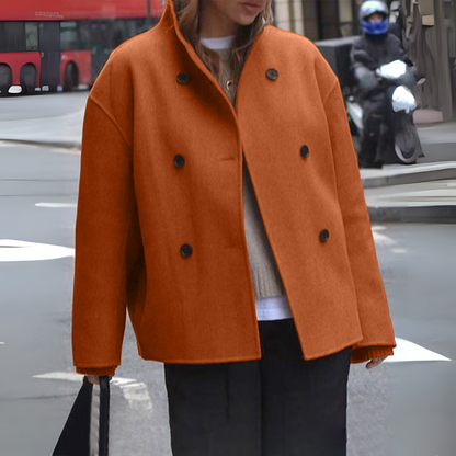 Rose | Manteau Caban Court à Boutonnage Croisé pour Femme