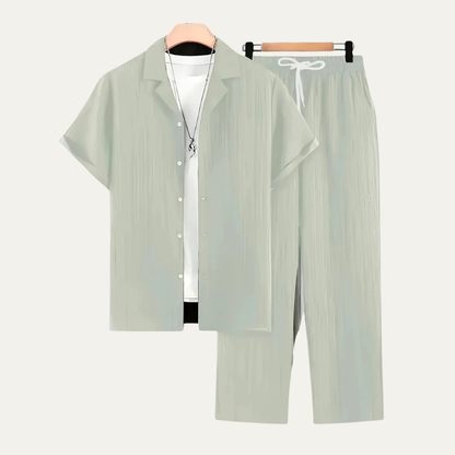 Le Set Dervio pour Hommes en Lin – Chemise Boutonnée Légère & Pantalons Décontractés — 9