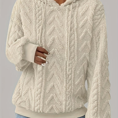 Sweat à capuche décontracté pour femme, nouvelle collection automne-hiver 2025, doublé polaire confortable, couleur unie — 13