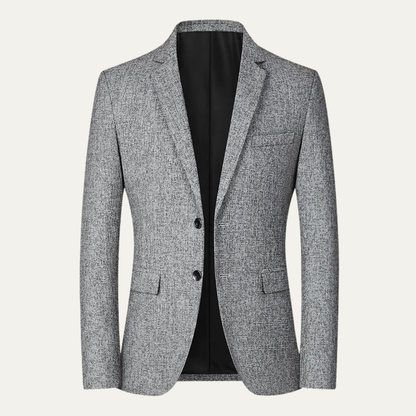 Marius | Blazer de Costume Ajusté à Revers Cranté pour Homme - Gris Clair Texturé