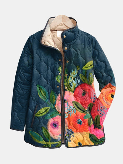 Myah - Bleu Nuit Fleurs Peintes
