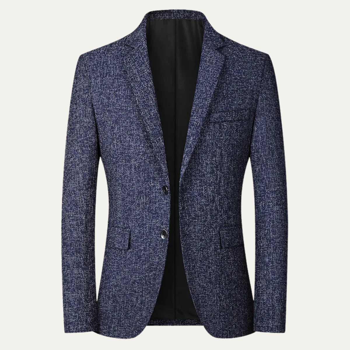 Marius | Blazer de Costume Ajusté à Revers Cranté pour Homme - Bleu Marine Moucheté