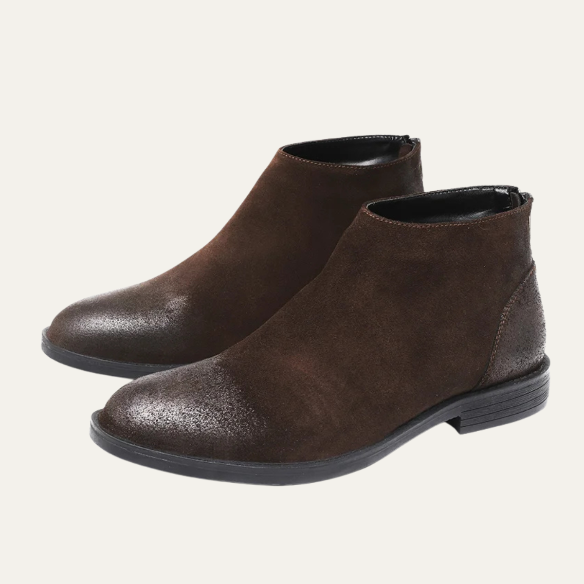 The Vicenza Men’s Zip Up Suede Leather Ankle Boots — 12
