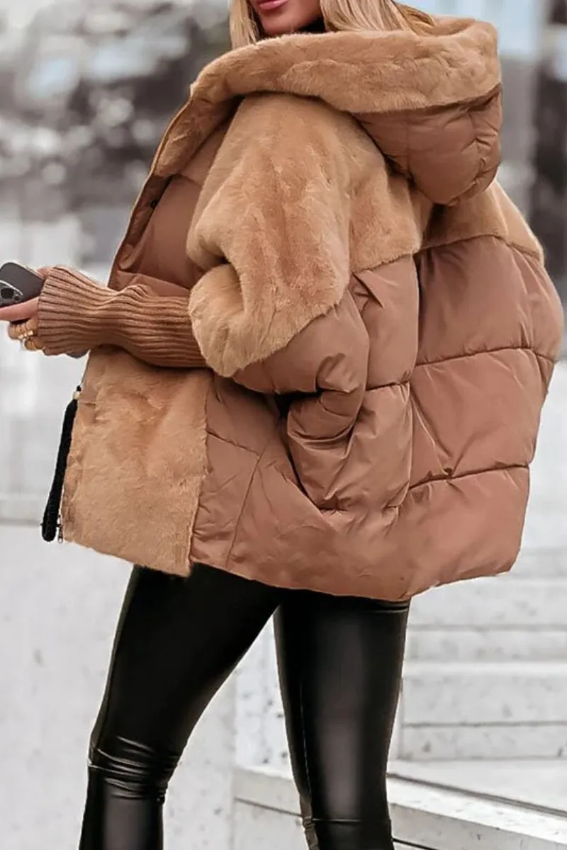 Candela | Chaqueta acolchada con pelo sintético y capucha mujer — 7