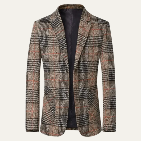 Le Blazer en Tweed à Carreaux Slim Fit Monopoli pour Hommes — 1