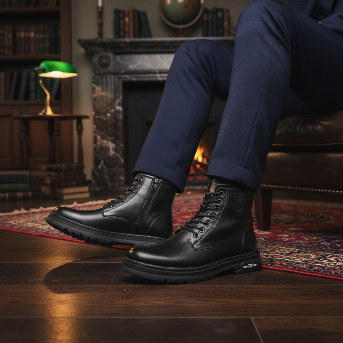 The Lipari Men’s Durable Non Slip Leather Ankle Boots — 7