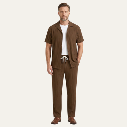 Le Set Dervio pour Hommes en Lin – Chemise Boutonnée Légère & Pantalons Décontractés — 2