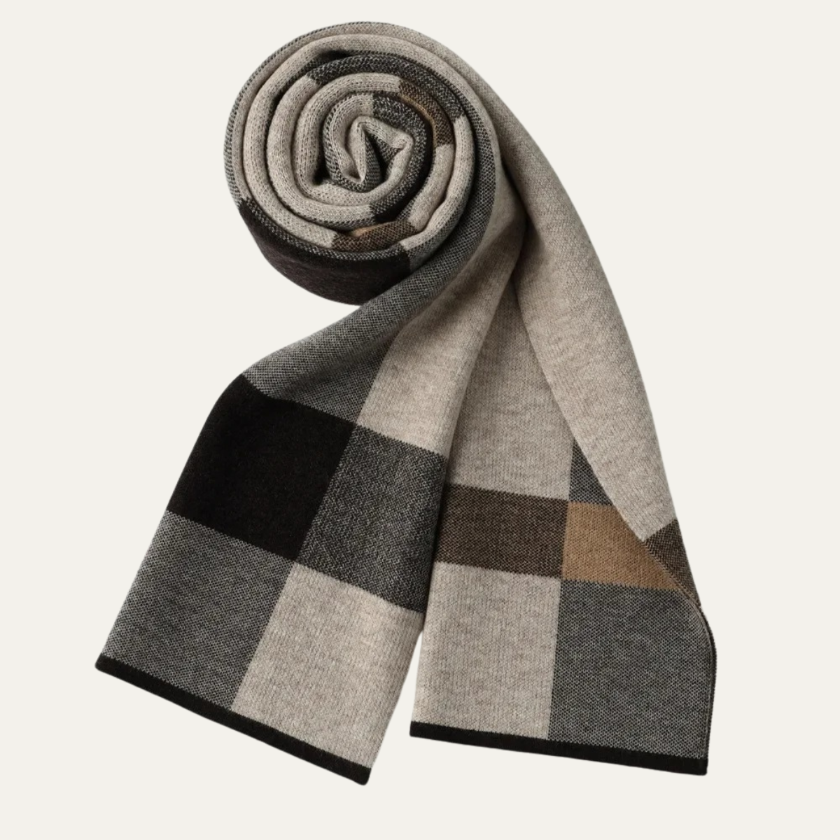 The Highgate Men's Classic Knit Plaid Scarf — 1