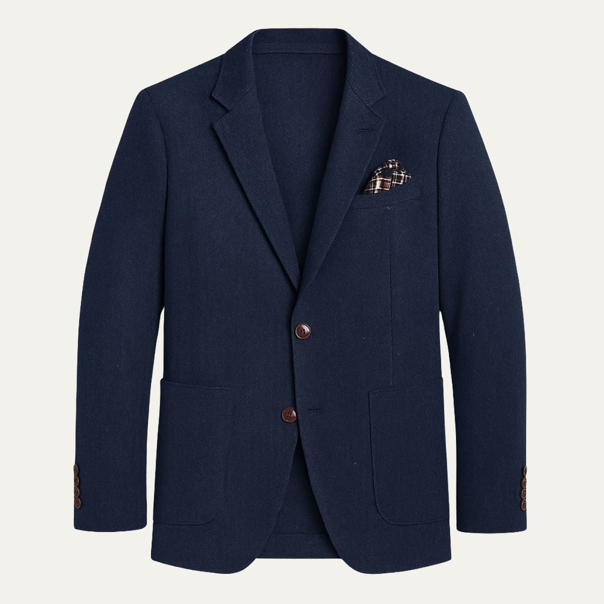 Veste Blazer en Laine Tweed à Rayures Herringbone pour Hommes Gravedona — 1