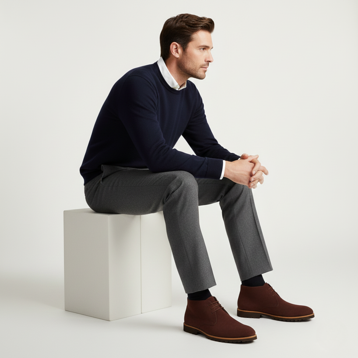 The Remington Men’s Casual Suede Chukka Dress Boots with Rubber Sole — 8