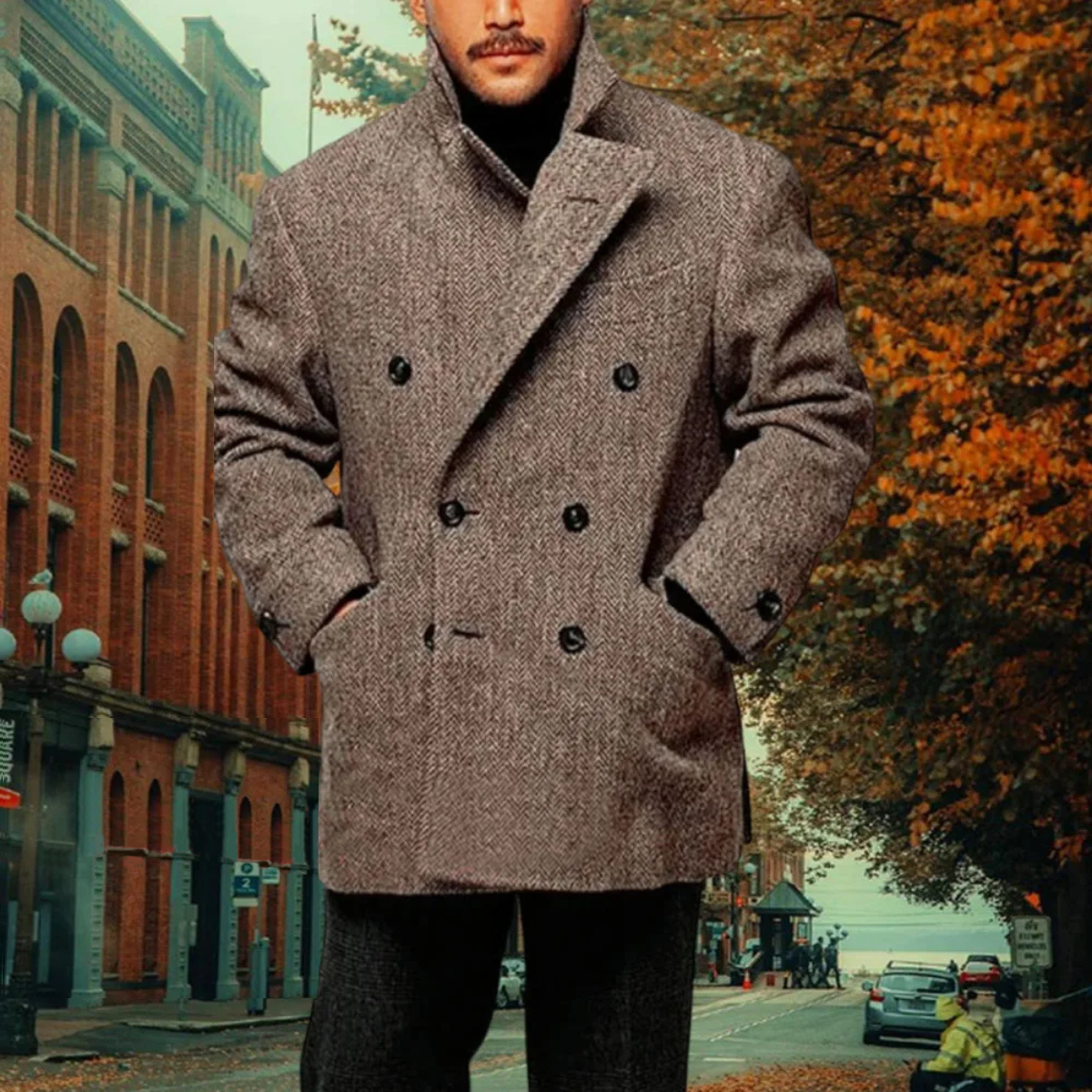 Le Blazer d'Hiver Vintage en Laine Mélangée à Double Boutonnage pour Homme Ashton — 4