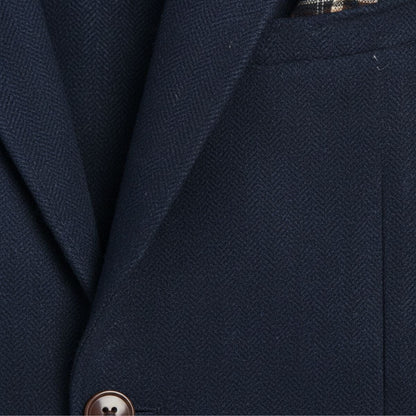 Veste Blazer en Laine Tweed à Rayures Herringbone pour Hommes Gravedona — 11