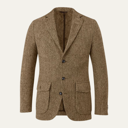 Le Blazer en Laine Herringbone à Boutonnage Simple pour Homme Soveria — 5