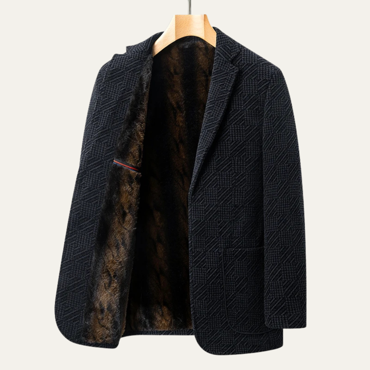 Le Blazer d'Hiver en Chenille pour Hommes Mandello avec Doublure en Fourrure Douce — 2