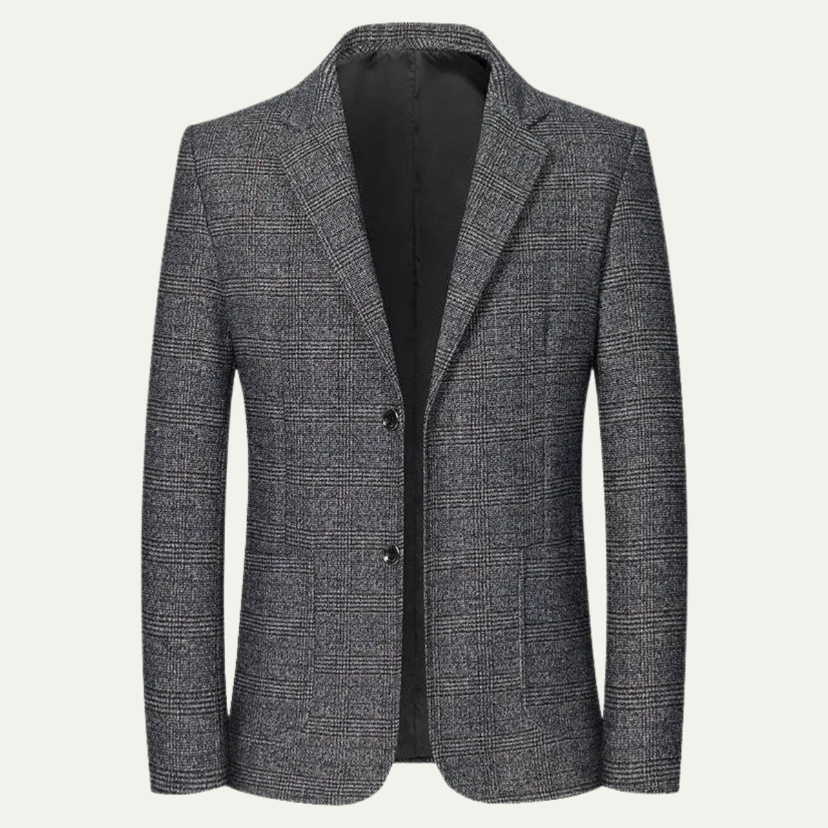 Marius | Blazer de Costume Ajusté à Revers Cranté pour Homme - Gris Anthracite Chevrons