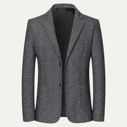 Marius | Blazer de Costume Ajusté à Revers Cranté pour Homme - Gris Anthracite Chevrons