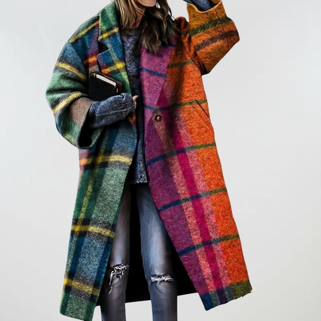 Camille | Manteau Long à Carreaux d'Hiver pour Femme