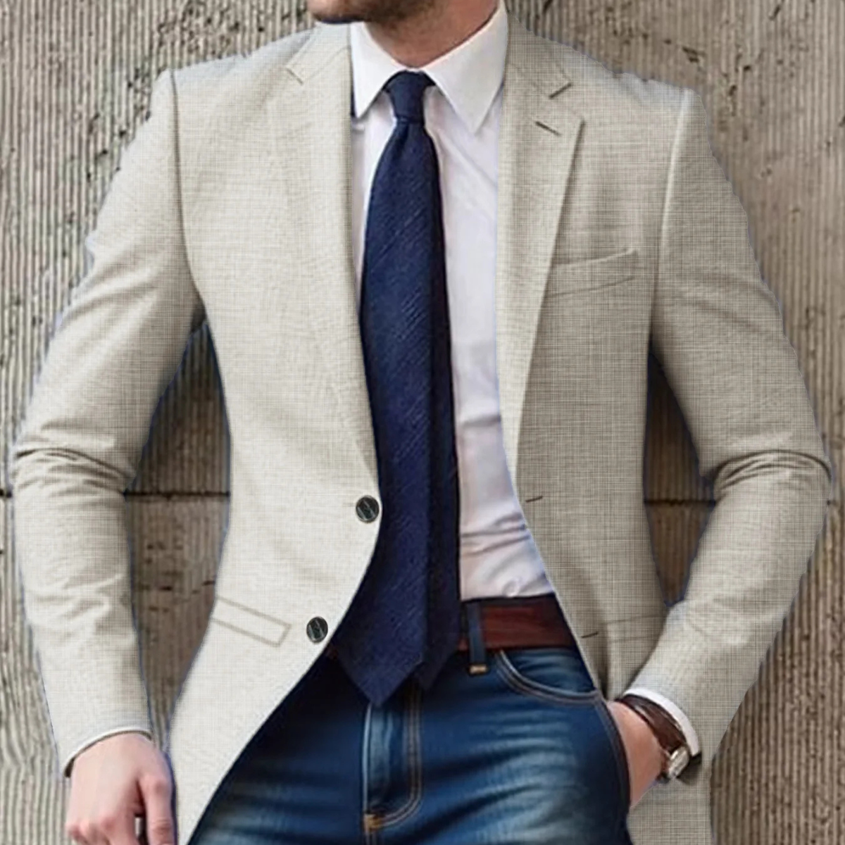 Le Blazer en Coton Slim Fit Décontracté Chic pour Homme Brenton — 3