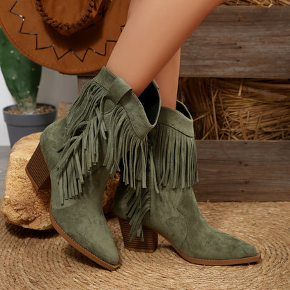 Bottes Western Vintage à Froussard pour Femmes, Bottines Tendance, Chaussures pour Femmes — 8