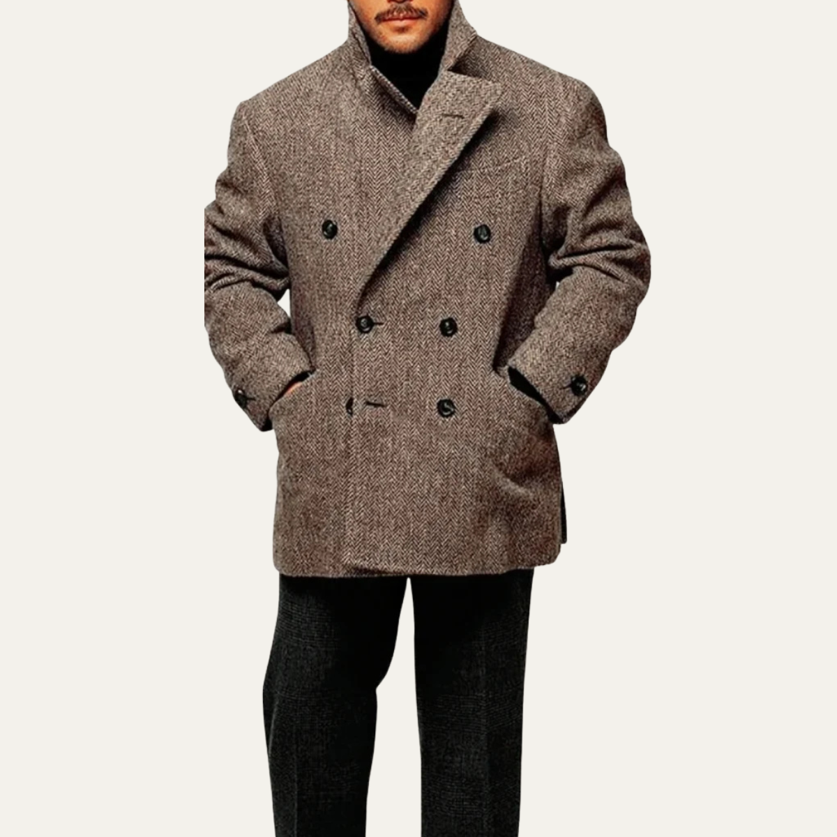 Le Blazer en Laine Herringbone à Double Boutonnage pour Homme Kensington - Marron — 2