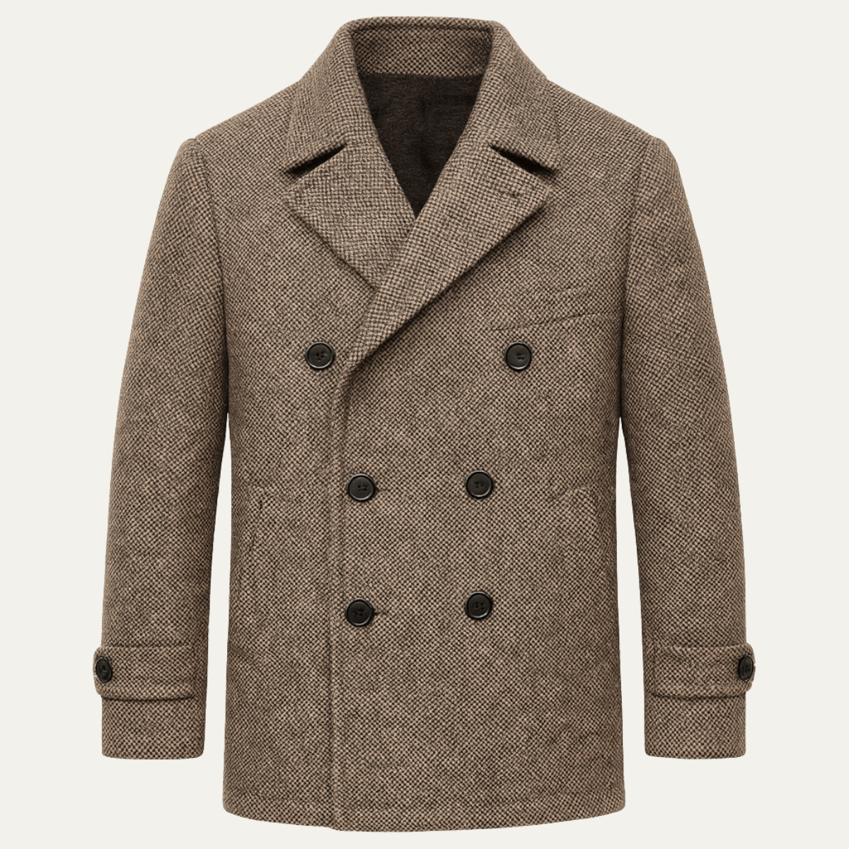 Le Blazer en Laine Herringbone à Double Boutonnage pour Homme Kensington - Marron — 1