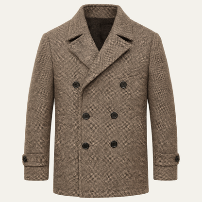 Le Blazer en Laine Herringbone à Double Boutonnage pour Homme Kensington - Marron — 1