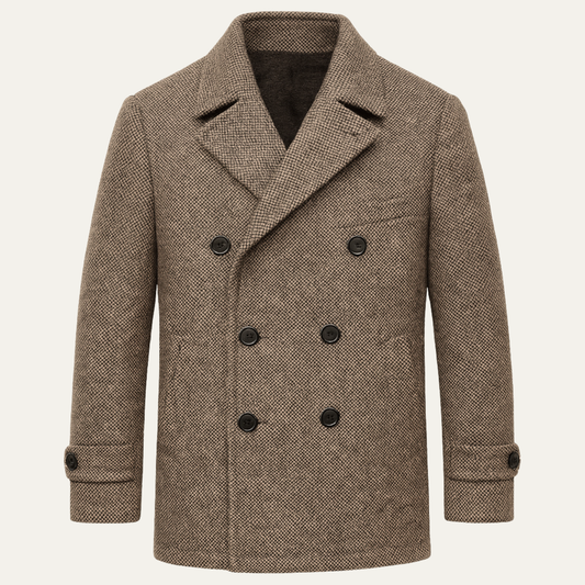 Le Blazer en Laine Herringbone à Double Boutonnage pour Homme Kensington - Marron — 1
