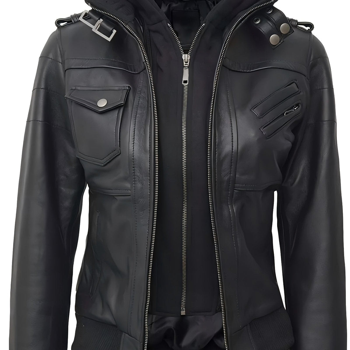 Veste 2-en-1 Femme Unie pour Printemps/Automne/Hiver – Veste Moto — 6
