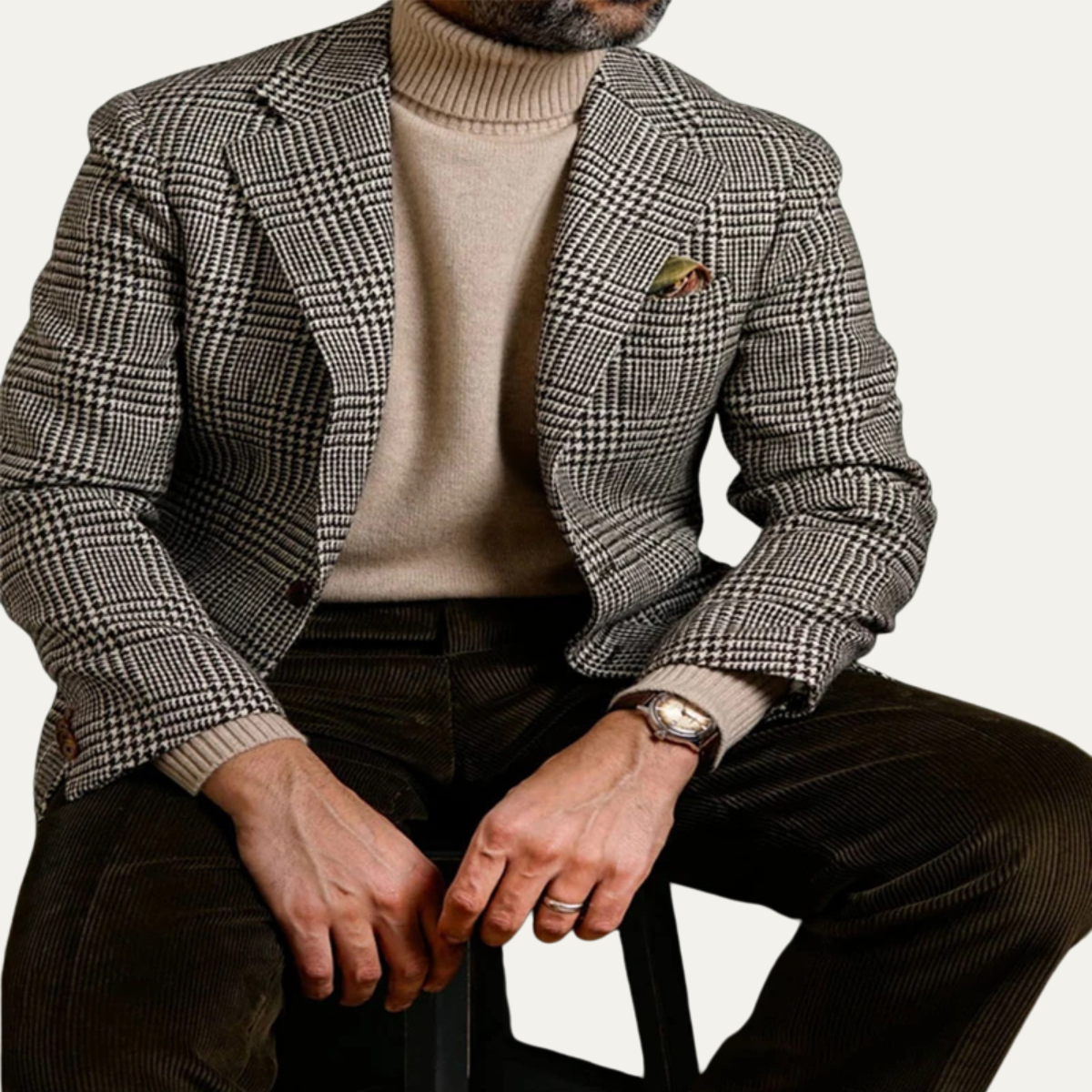 Le Blazer Classique Slim Fit à Carreaux Houndstooth pour Hommes Belgravia — 2