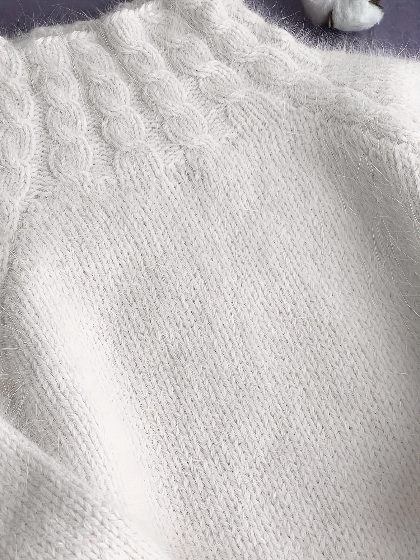 Grande Taille - Grande Taille - Col Roulé Doux Haut Paresseux Style Doux Polyvalent Pull Épais Pull Femme Automne Hiver 2025 Nouveau — 8