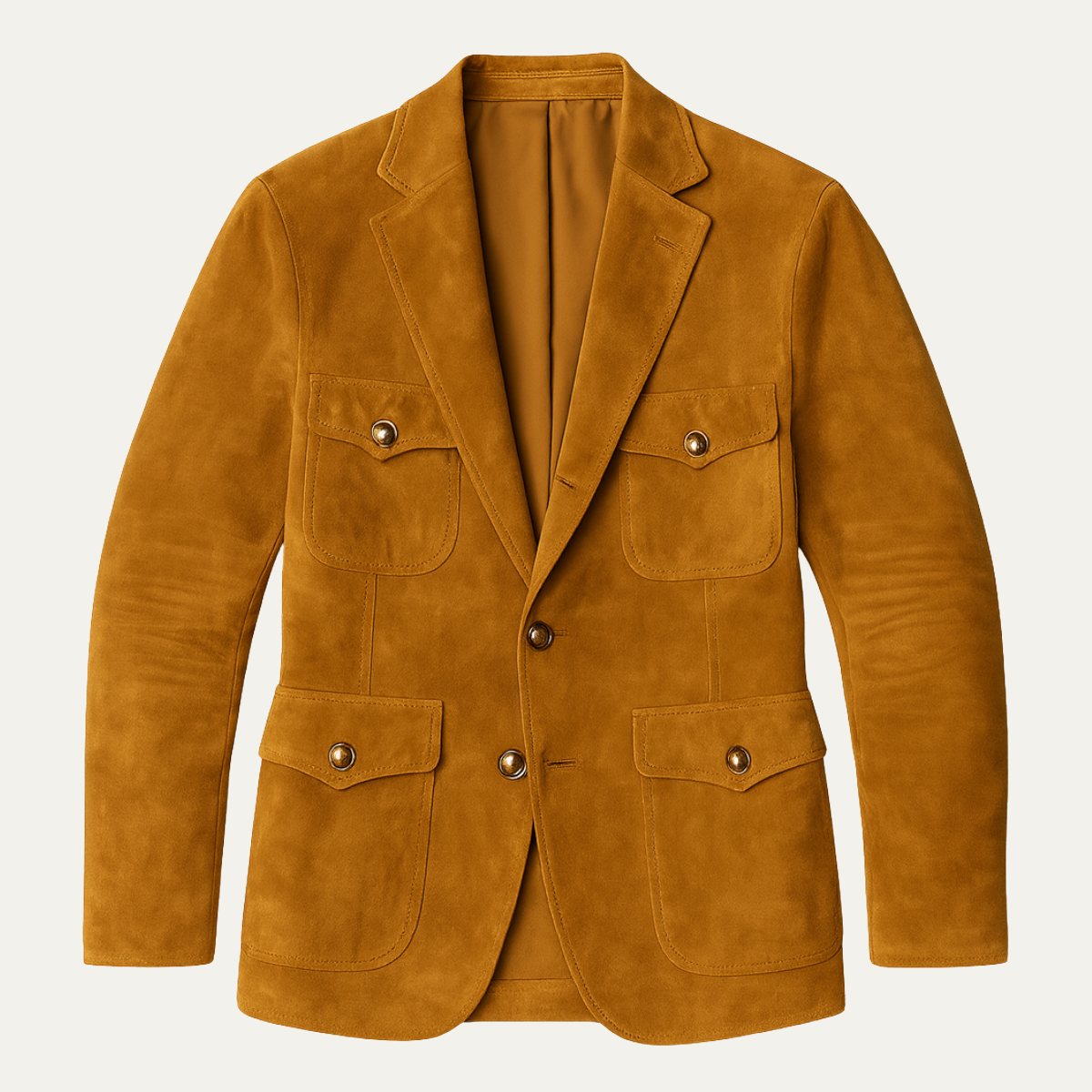 Le Blazer Décontracté Retro en Suède Multi Poches pour Hommes Soverato — 1
