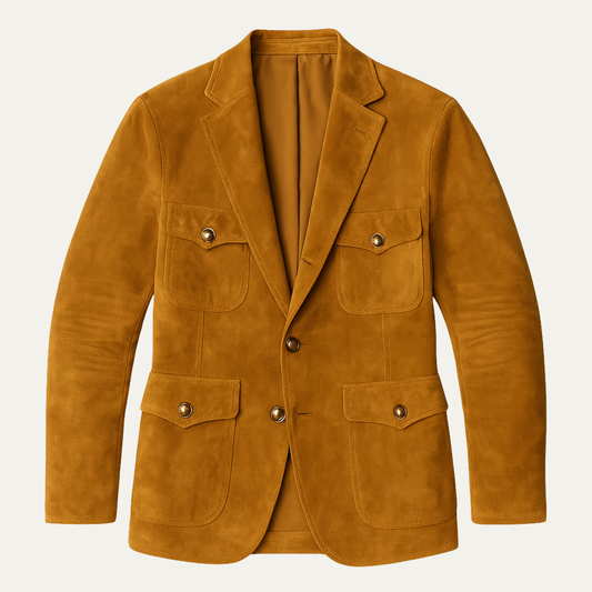 Le Blazer Décontracté Retro en Suède Multi Poches pour Hommes Soverato — 1