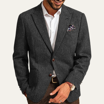 Le Blazer en Laine Tweed à Chevrons pour Hommes Domaso — 3