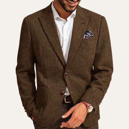 Le Blazer en Laine Tweed à Chevrons pour Hommes Domaso — 2