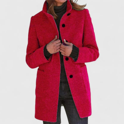 Camille | Manteau Mi-Long Cintré à Col Chemise pour Femme