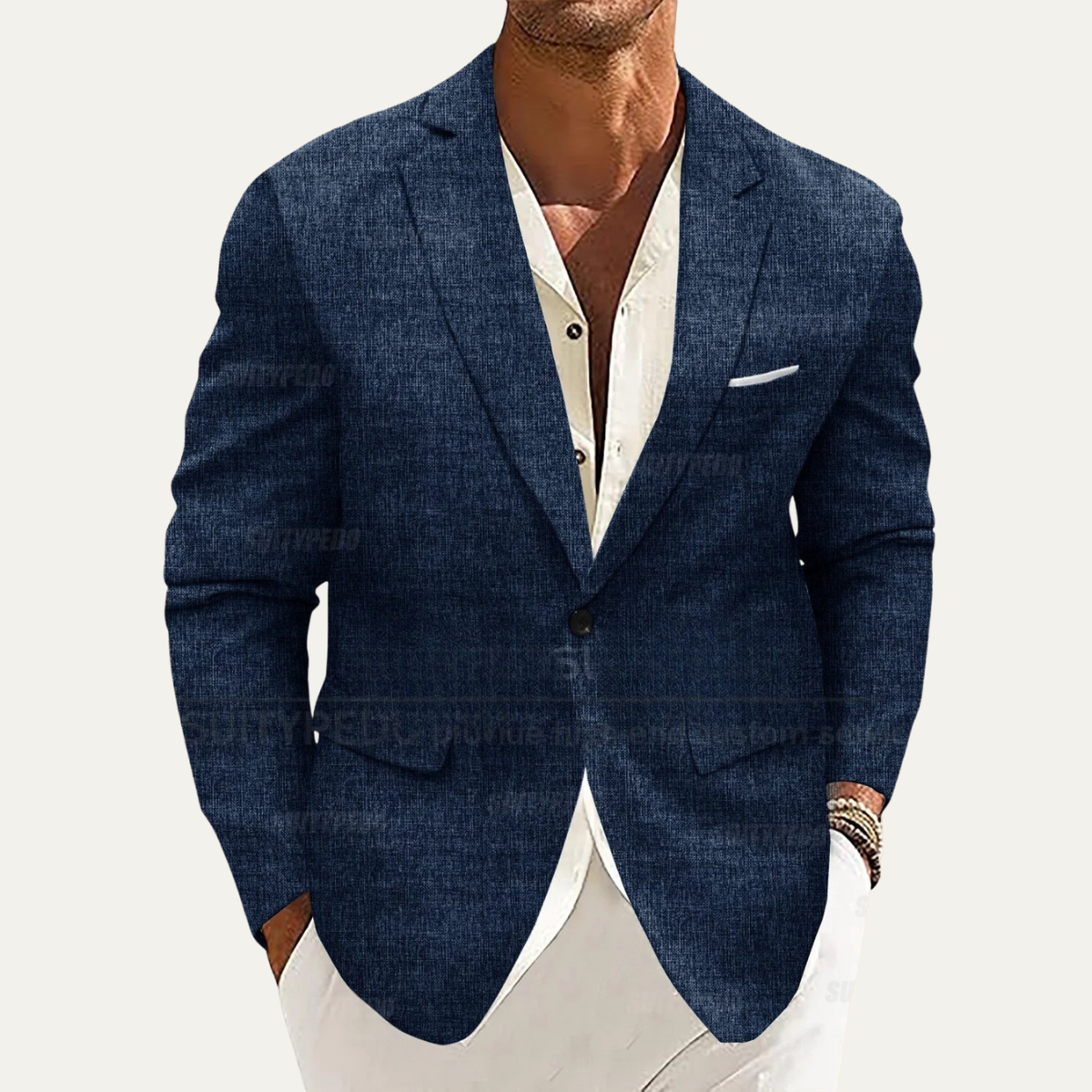 La Veste Blazer en Lin Léger Ajustée à Un Bouton pour Homme Mandello — 7