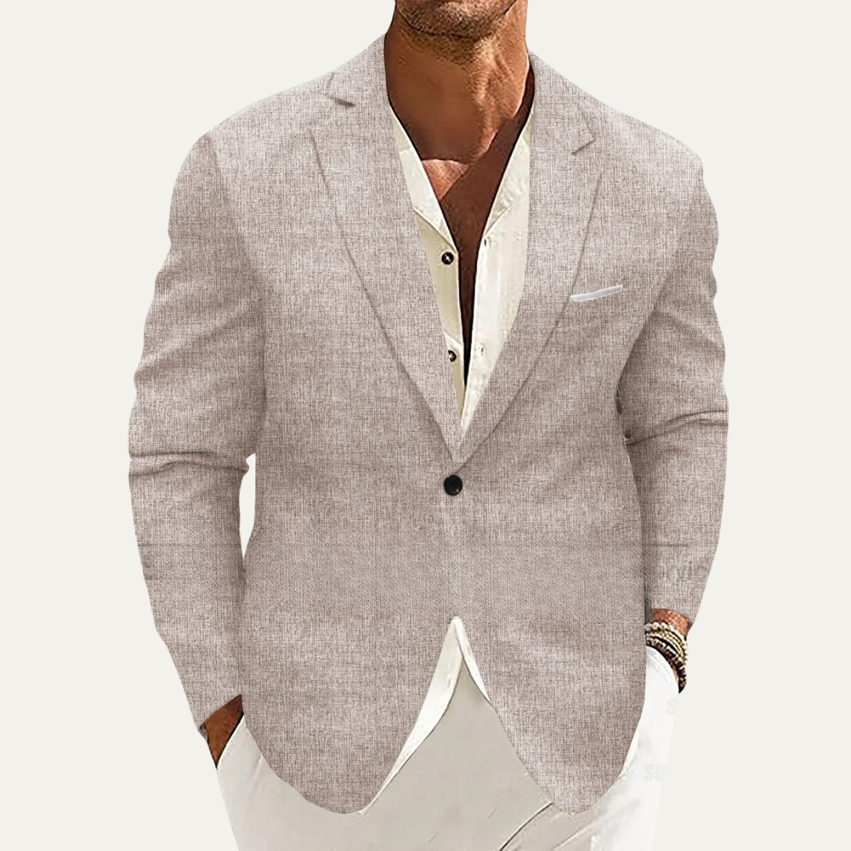 La Veste Blazer en Lin Léger Ajustée à Un Bouton pour Homme Mandello — 6