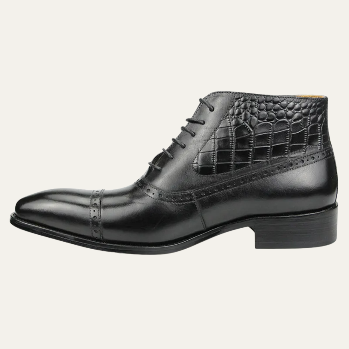The Capo Vaticano Men’s Formal Leather Brogue Lace Up Ankle Dress Boots — 7