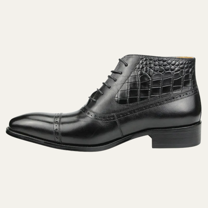 The Capo Vaticano Men’s Formal Leather Brogue Lace Up Ankle Dress Boots — 7