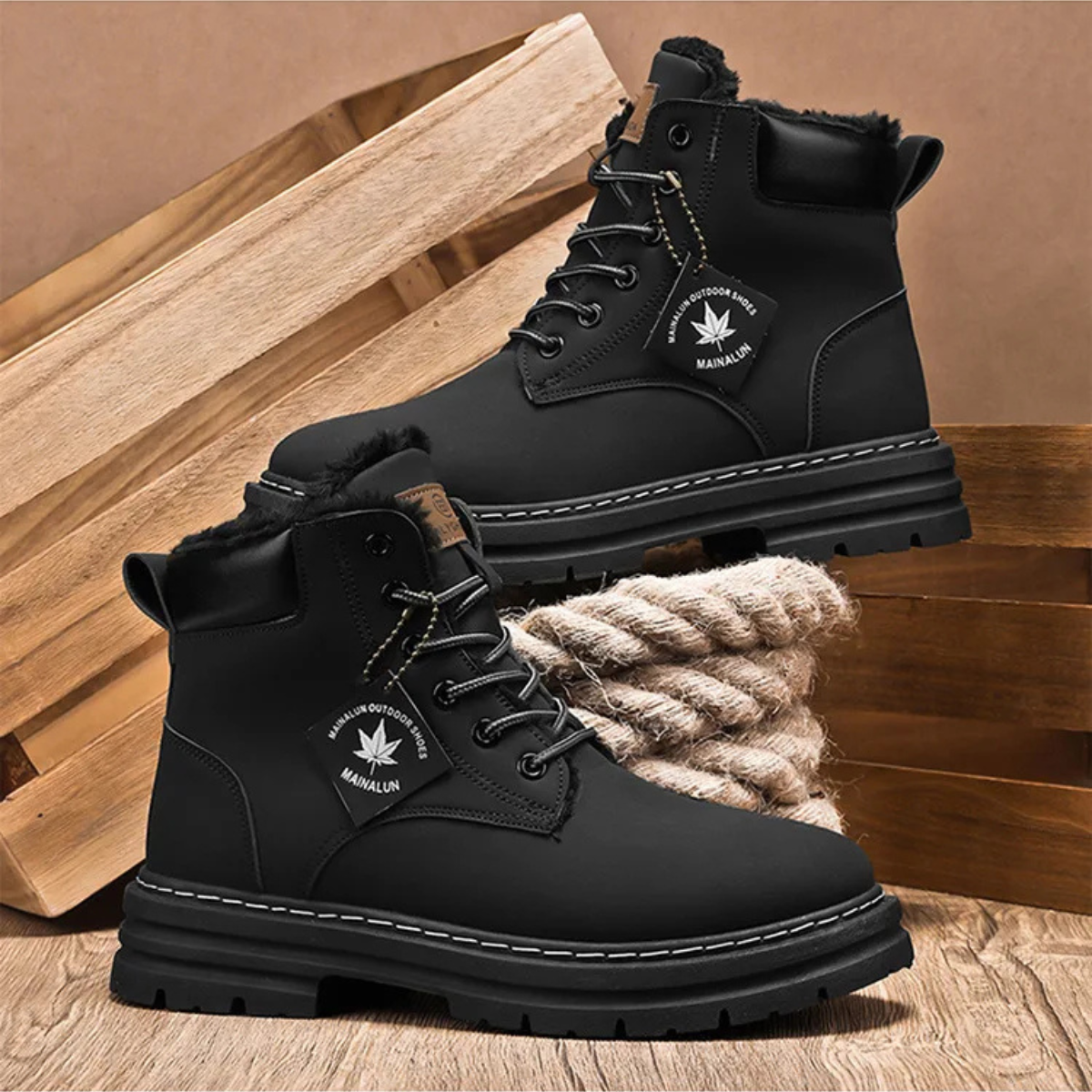 The Silverlake Men’s Cozy Fur Lined Insulated Snow Boots — 15