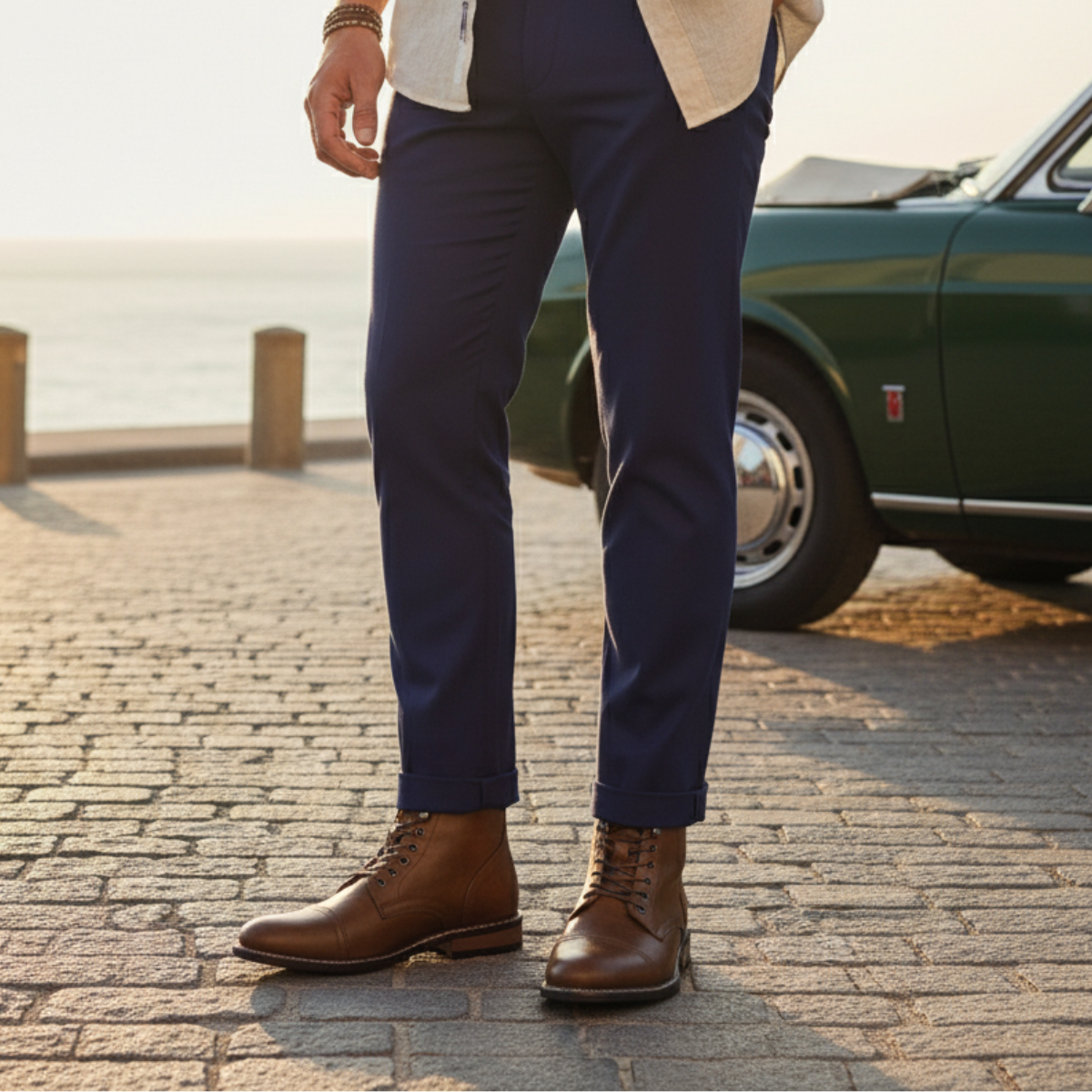 The Porto Cervo Men’s Durable Leather Lace Up Ankle Boots — 13