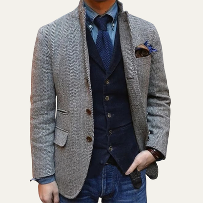 Le Blazer Classique en Laine Herringbone pour Homme Jefferson — 3